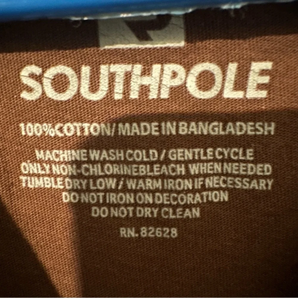 Vtg Southpole brown Shirt Mens L Skater Y2K Tee - Picture 5 of 6